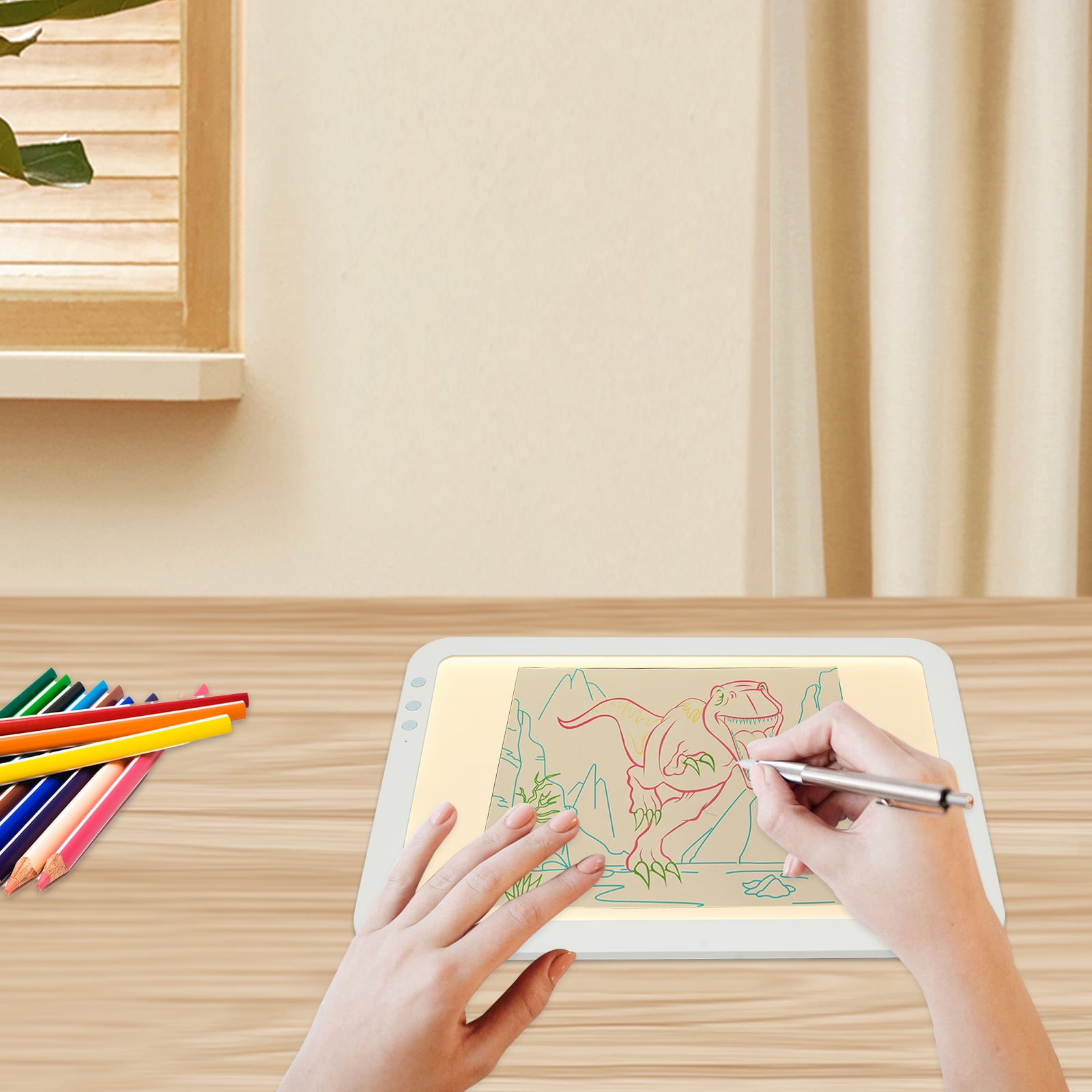 Portable A4 Artcraft LED Bright Light Pad, 3500mah Battery Powered Bright Copy Board Wireless Light Board, Light Pad for Tattoo Drawing, Streaming, Sketching, Animation, Stenciling