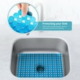 thumbnail image 5 of OTHWAY 2-Pack Round Sink Liners and Protector Mat for Kitchen Sink, Non-Slip Quick-Dry Dish Drying Mat, PVC Sink Tray for Stainless Steel & Ceramic Sinks, 15.7"x11.8"(Blue), 5 of 8