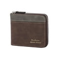 thumbnail image 2 of LAVA Genuine Leather Minimalist Bifold Wallets for Men Zipper Cards Wallet With 2 ID Window Brown, 2 of 8