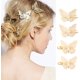 thumbnail image 1 of Juego de 4 pasadores para el pelo con forma de mariposa dorada, accesorios para el pelo para mujeres y niñas JM, 1 of 5