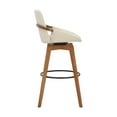 thumbnail image 3 of 30 Inches Leatherette Swivel Barstool, Cream and Brown- Saltoro Sherpi, 3 of 5