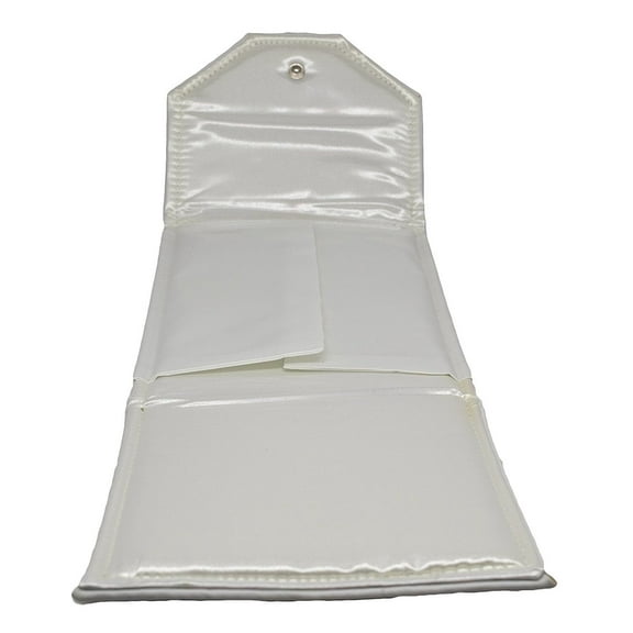 Novel Box Necklace Display Pearl Folder 7x5 Inches with Smooth Finish - White/White Stitched