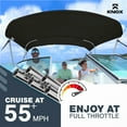 thumbnail image 2 of KNOX 3 Bow Mesh Bimini Tops, 600D Canvas, Bimini Top Hardware, Sun Shade Boat Canopy Kit, Frame, Support Poles, Storage Boot, Universal Fit For Boats, 67-72" W, 2 of 7