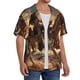 thumbnail image 2 of Balery Western Skeleton Cowboy Horse Camisa Casual de Manga Corta con Botones para Hombre, Texturizada, Estilo Cubano, para Playa, Verano-4X-Large, 2 of 5