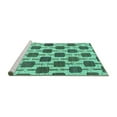 thumbnail image 2 of Ahgly Company Machine Washable Indoor Rectangle Abstract Turquoise Blue Contemporary Area Rugs, 4' x 6', 2 of 4