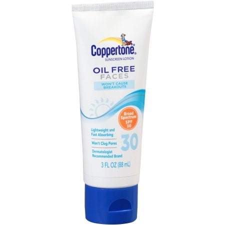 Coppertone Sunscreen Lotion Faces Oil Free SPF 30, 3.0 FL OZ
