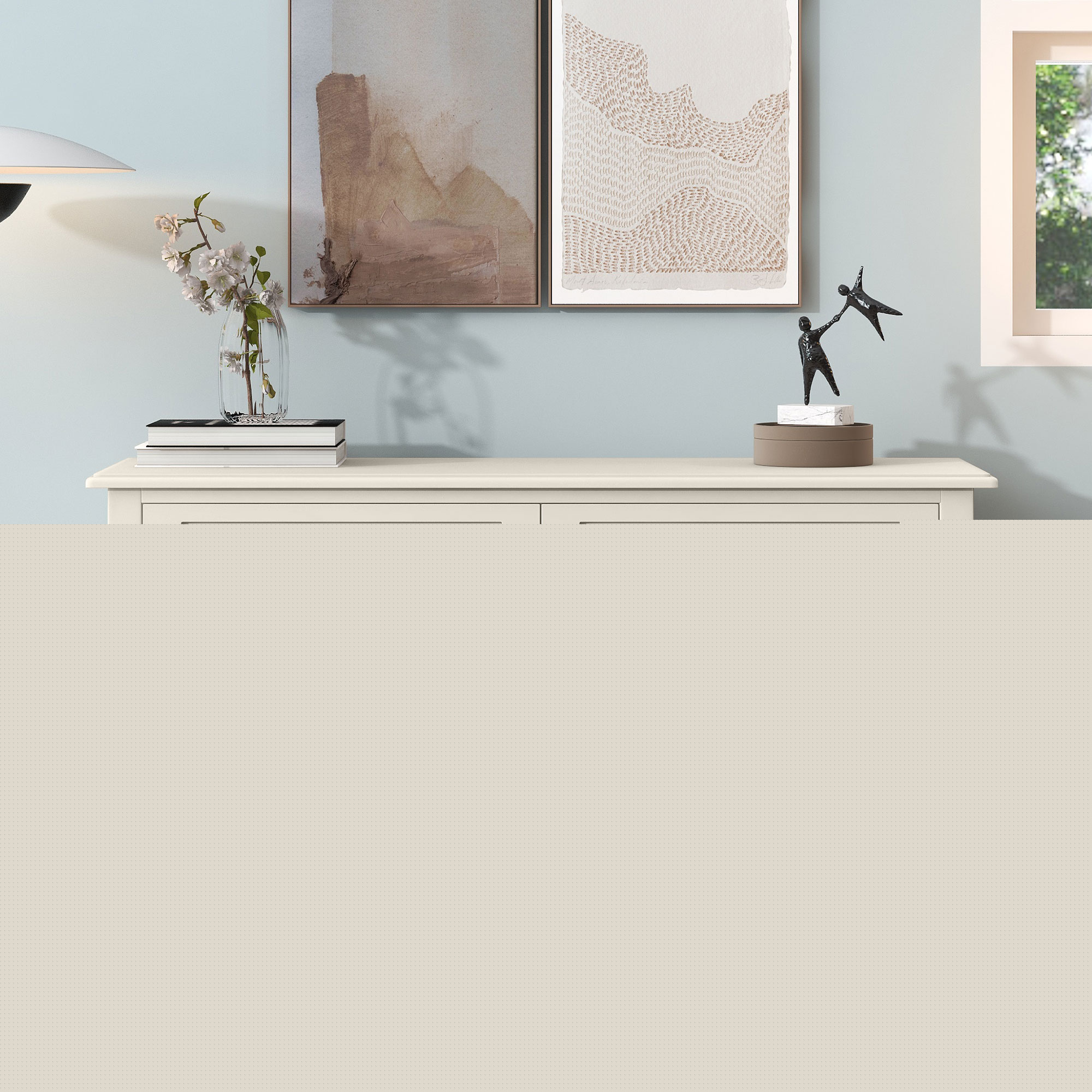 Resenkos Wooden 6 Drawers Double Dresser with Silver Metal Handles for Bedroom Milky White Resenkos Wooden 6 Drawers Double Dresser with Silver Metal Handles for Bedroom Milky White