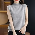 thumbnail image 2 of Sleeveless Tops For Women Summer Tank Tops Casual Solid Color Loose Scoop-Neck Knit Shirts Ribbed Mock Neck Pullover Sweater, 2 of 4
