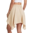 thumbnail image 7 of Airmenty Women's Skirt Tie Waist Skirt Elastic High Waist Skirt Ruffle Asymmetrical Country Cowgirl Beach Skirt S-2XL, 7 of 7