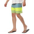 thumbnail image 5 of INSPIRE CHIC Men's Summer Casual Drawstring Waist Color Block Board Shorts Yellow Blue 30, 5 of 6