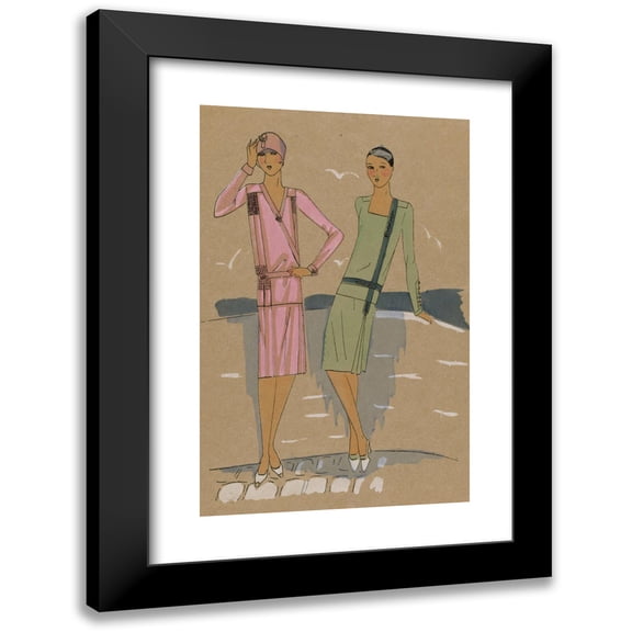 Anonymous 11x14 Black Modern Framed Museum Art Print Titled - Cote D'Azur- Deux-Paires (1927)