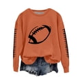 thumbnail image 2 of YVNAURA Game Day Football Sweatshirt for Women Funny Graphic Print Pullover Long Sleeve Crewneck Casual Loose Top for Touchdown Season Tailgate Fan Gift, Orange,XXL, 2 of 6