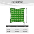 thumbnail image 4 of Velvet Decorative Throw Pillow Covers Set of 2, Soft Square Cushion Cover with Invisible Zipper Plaid Green Shamrocks Printing, 16"x16", 4 of 7
