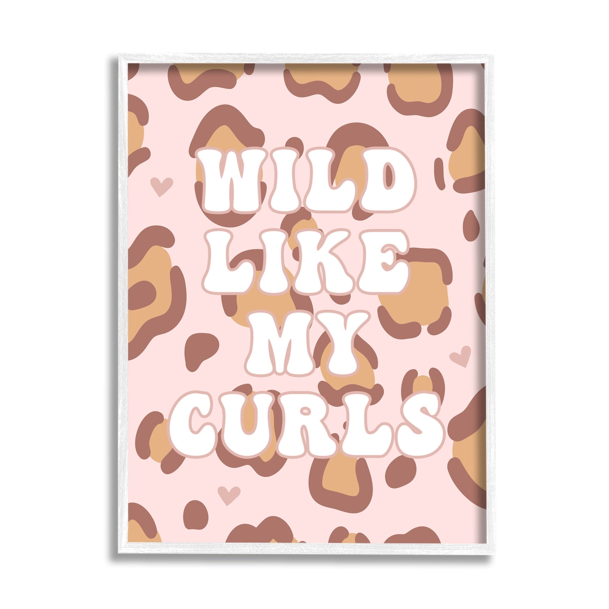 Stupell Industries Wild Like My Curls Phrase Leopard Print Animal, 16 x 20, Design by Daphne Polselli