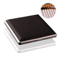 thumbnail image 3 of Caja de cigarrillos de acero inoxidable, herramientas de tabaco de doble apertura para 20 piezas, fundas de cuero para cigarros brillar Electrónica, 3 of 3