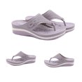 thumbnail image 5 of AnuYalue Orthopedic Sandals for Women Flip Flops Dressy, Summer Thong T-Strap Orthotic Wedge Comfortable Arch Support Platform Sandals Casual Walking Wedges, 5 of 9