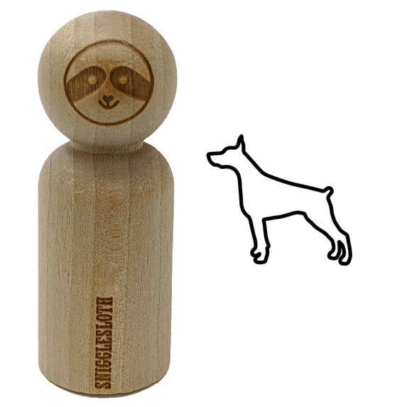 Dobermann Pinscher Dog Outline Rubber Stamp for Scrapbooking Crafting Stamping - Small 3/4 Inch