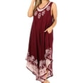 thumbnail image 3 of Sakkas Sundari Caftan Tank Dress / Cover Up - Chocolate / White - One Size, 3 of 5