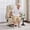 Cream White-Medium, variant on MCombo Electric Power Lift Recliner Chair with Vibration and Heat for Elderly, Faux Leather, Dark Brown