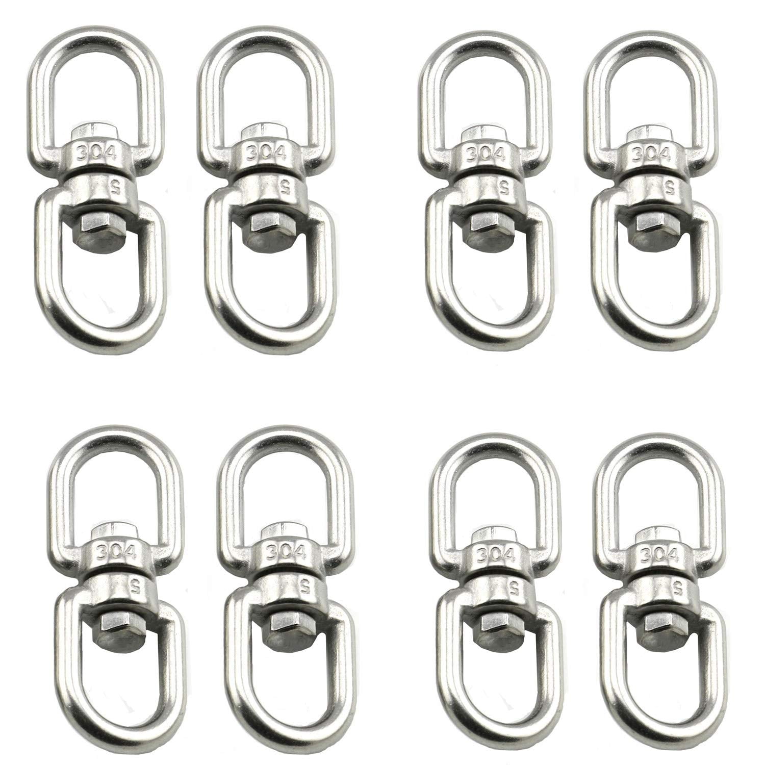8 Pcs M5 Stainless Steel Double Ended Swivel Eye Hook Eye to Eye Swivel