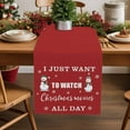 thumbnail image 5 of Christmas Table Runner Christmas Movie Snowman Table Runners Xmas Themed Red Cotton Linen Dresser Scarf Kitchen Dining Table Decor for Christmas Holiday Party Decor 13x90 Inch, 5 of 9