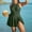 Army Green, variant on ZZwxWA Women One Piece Swim Dress Solid Color V Neck High Waisted Plus Size Straps Swimsuit Halter Retro Bathing