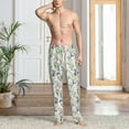 thumbnail image 5 of Uemuo Wisteria Flower Pattern Men's Wide Leg Palazzo Lounge Pants with Pockets Light Weight Loose Comfy Casual Pajama Pants-X-Large, 5 of 9
