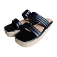 thumbnail image 4 of Zapatos de mujer, moda, Color sólido, tejido minimalista, tejido de paja, sandalias de fondo grueso, zapatillas, chanclas Wmkox8yii  ytu663, 4 of 7