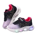 thumbnail image 4 of Quealent Toddler Girls Led Shoes Kids Light Up Sneakers Black for Size 12, 4 of 7