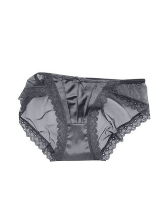 3 Pack Women's Satin Panties Low-Waist Ruffle Milk Silk Frilly Thong Ladies  Underpants