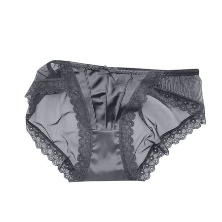 Brief Underwear for Women Contrast Binding Brief Panties Women s French Floral Lace Panty Satin Color Lace Panties Soft Mesh Briefs QIPOPIQ Clearance