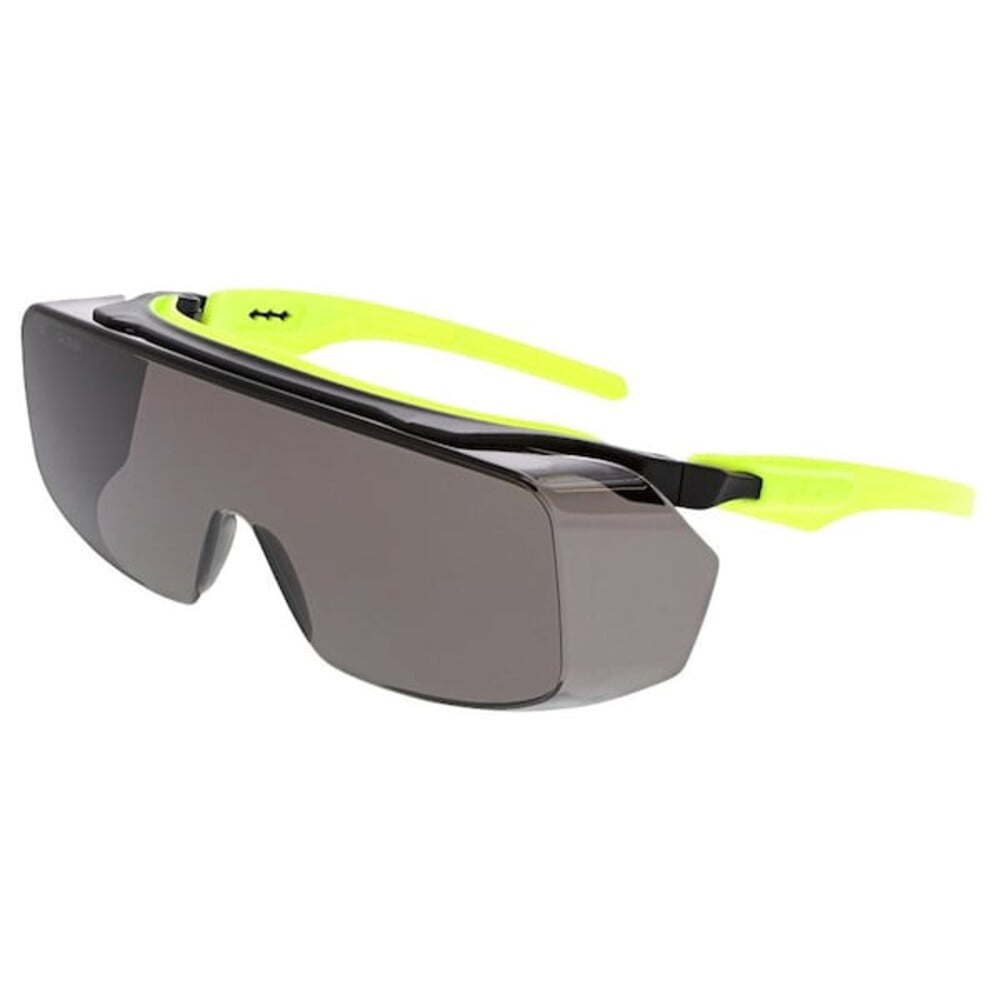 Klondike (OTG), Safety Glasses, Dual Coated MAX3/MAX6, Clear Lens, Black/Lime Frame, Half Frame