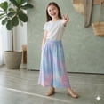 thumbnail image 3 of XXWXYD Girl's Floral Print Elastic Waisted Pants Lightweight Flowy Palazz𝗈 Trousers Fashion Wide Leg Baggy Pant Beach Streetwear Girls Back-to-School Wide Leg Pants, 3 of 5