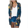 thumbnail image 2 of Puntoco Blusa Tipo Cárdigan Informal De Manga Larga Con Bolsillos Y Estampado Para Mujer A La Moda, 2 of 5