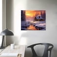thumbnail image 3 of Nawypu  Winter Landscape Snow Forest Vintage Canvas Wall Art, Snow Covered Trees Gold,white Vintage Pictures For Office Living Room Poster Bedroom Home Bathroom Decor, 3 of 4