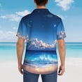 thumbnail image 3 of Lsque Starry Night Ocean View pattern Hawaiian Shirt for Men, Unisex Summer Beach Casual Short Sleeve Button Down Shirts-XX-Large, 3 of 9