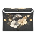thumbnail image 2 of Large Fliplid Foldable Storage Bin Boxes Cubes Baskets with 2 Handles for Clothes Books 16.5x12.6x11.8 Inch Moon Phases with Flowers and Stars, 2 of 7