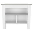 thumbnail image 1 of TUHOME Cala Kitchen Island  Engineered Wood Kitchen Islands in White, 1 of 8