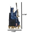 thumbnail image 2 of Seated Blue Santa Muerte With Scythe Scales of Justice And Wise Owl Figurine 9"H, 2 of 9