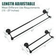 thumbnail image 3 of Adjustable Retractable 15-27 Inches Stainless Steel Bathroom Towel Bar, Bathroom Accessories Bath Hotel Double Towel Bar Rod Hanger Wall Mounted Towel Holder Towel Rack, Matte Black, 3 of 5