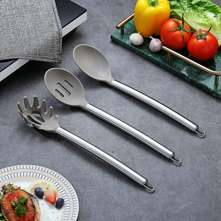 Heat Resistant Silicone Kitchen Utensils With Stainless Steel