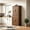 Brown 4 Doors 2 Drawers + MDF, variant on AUU Tall Kitchen Pantry Cabinet with 3 Pull-Out Organizers – Farmhouse Embossed Texture Storage Cabinet, 6 Door Shelves, 2 Drawers, Freestanding Cupboard for Kitchen and Dining Room