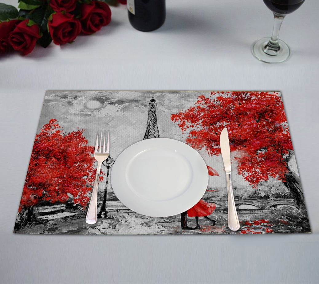 ABPHQTO Paris European City Landscape France Eiffel Tower Placemat