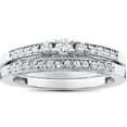 thumbnail image 1 of 1/2ct 3 Stone Engagement Wedding Ring Set 14K White Gold, 1 of 1