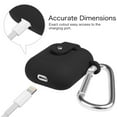thumbnail image 2 of Fintie AirPods Silicone Case Cover Skin with Keychain Carabiner, Black, 2 of 6