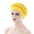thumbnail image 2 of beishanbush Clothing 2025 Bucket Hats Fashion Women Beading Braid Hat Ruffle Cancer Wrap Cap Sleep Caps Satin Lined Hair Bonnets Yellow, 2 of 2