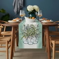 thumbnail image 2 of Eucalyptus Green Table Runner - 120 Inch Long, Kitchen Dining Table Runner Dresser Scarves, Stripes Bottle Flower Cactus Plant Farmhouse Decor for Coffee Tables Wedding Party Banquet, 2 of 8