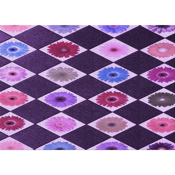 Ahgly Company Indoor Rectangle Patterned Tyrian Purple Area Rugs, 2' x 5'