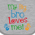 thumbnail image 4 of Inktastic My Big Bro Loves Me Little Brother Sister Boys or Girls Baby Bib, 4 of 4