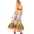 thumbnail image 4 of Vestido de fiesta largo sin mangas con estampado de grafiti y tirantes de algodón y lino para mujer de Independent Station, 4 of 5